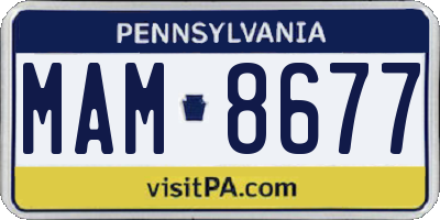 PA license plate MAM8677