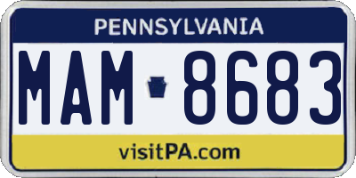 PA license plate MAM8683