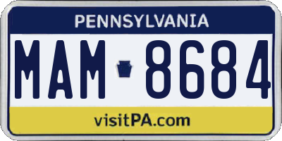 PA license plate MAM8684