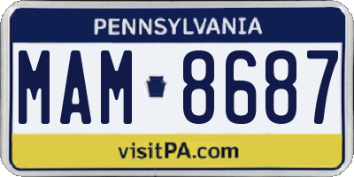 PA license plate MAM8687