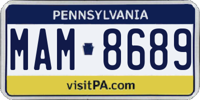 PA license plate MAM8689