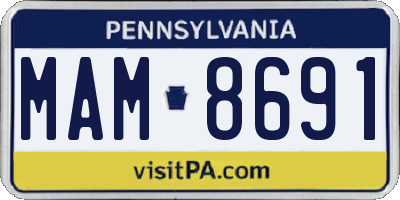PA license plate MAM8691