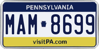 PA license plate MAM8699