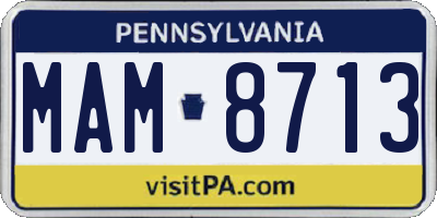 PA license plate MAM8713
