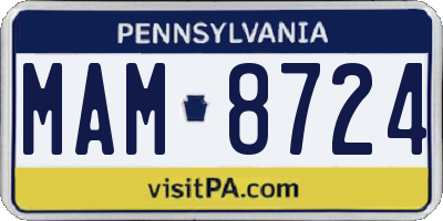 PA license plate MAM8724