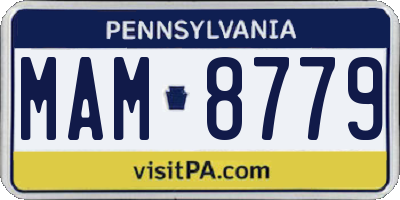 PA license plate MAM8779