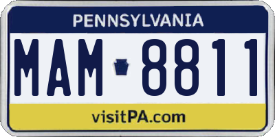 PA license plate MAM8811