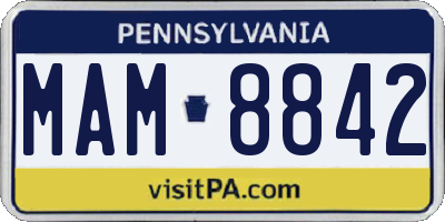 PA license plate MAM8842