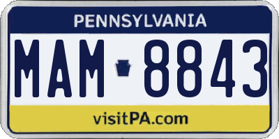 PA license plate MAM8843