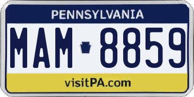 PA license plate MAM8859