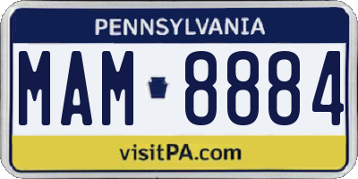 PA license plate MAM8884