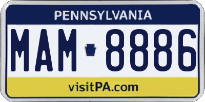 PA license plate MAM8886