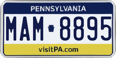 PA license plate MAM8895