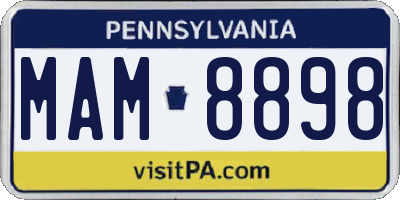 PA license plate MAM8898