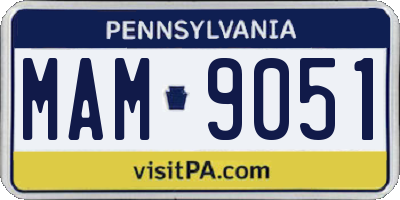 PA license plate MAM9051