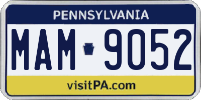 PA license plate MAM9052