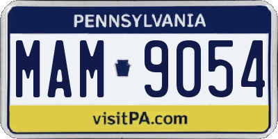 PA license plate MAM9054