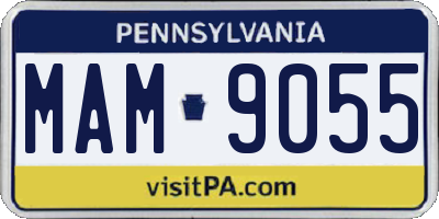PA license plate MAM9055