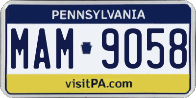 PA license plate MAM9058
