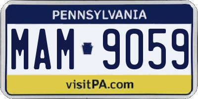 PA license plate MAM9059