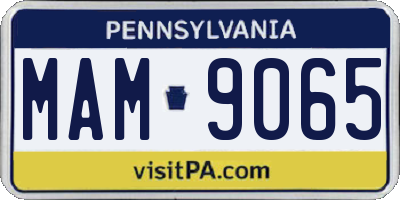 PA license plate MAM9065