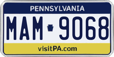 PA license plate MAM9068