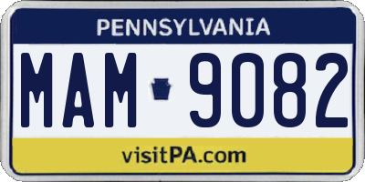 PA license plate MAM9082