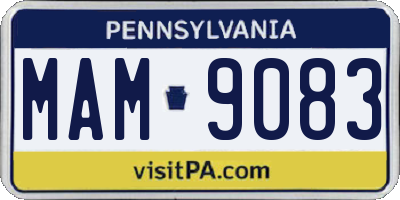 PA license plate MAM9083
