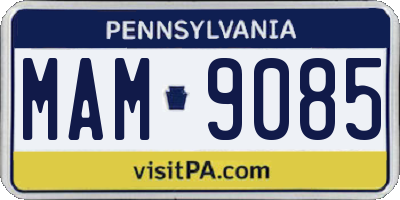PA license plate MAM9085