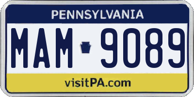 PA license plate MAM9089