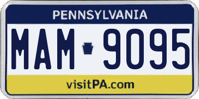 PA license plate MAM9095