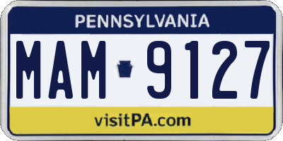 PA license plate MAM9127