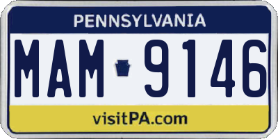 PA license plate MAM9146