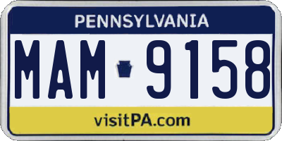 PA license plate MAM9158