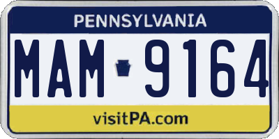 PA license plate MAM9164
