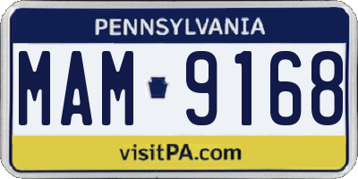 PA license plate MAM9168