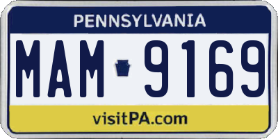 PA license plate MAM9169