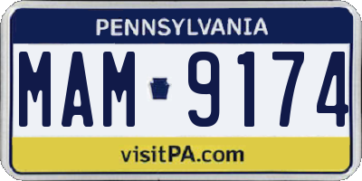 PA license plate MAM9174