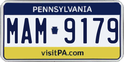 PA license plate MAM9179
