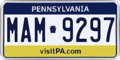 PA license plate MAM9297