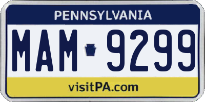 PA license plate MAM9299