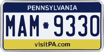 PA license plate MAM9330
