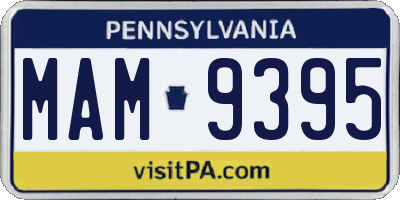 PA license plate MAM9395