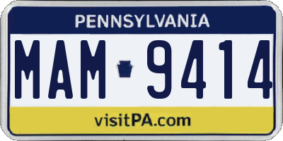 PA license plate MAM9414