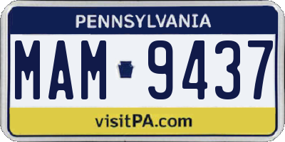 PA license plate MAM9437