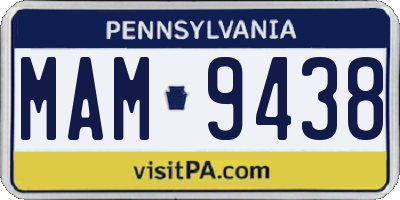 PA license plate MAM9438