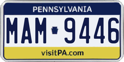PA license plate MAM9446