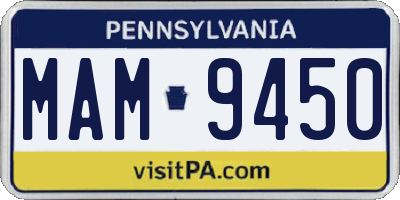 PA license plate MAM9450