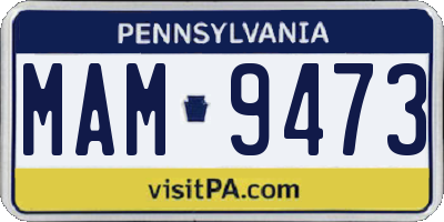 PA license plate MAM9473