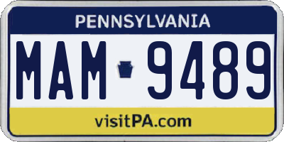 PA license plate MAM9489